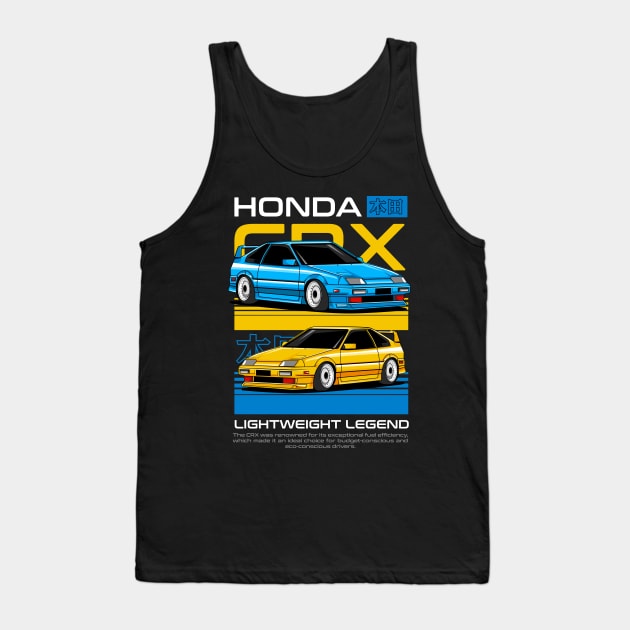 Honda CRX Collector Art Tank Top by Harrisaputra